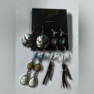 Shyanne Silver and Turquoise Dangle Earrings